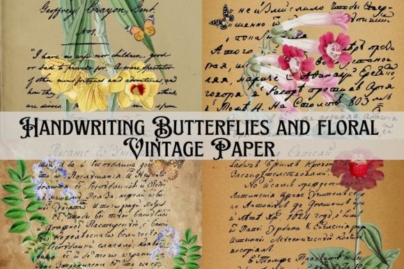 Download Handwriting Butterflies and Floral Paper - Premium Resources